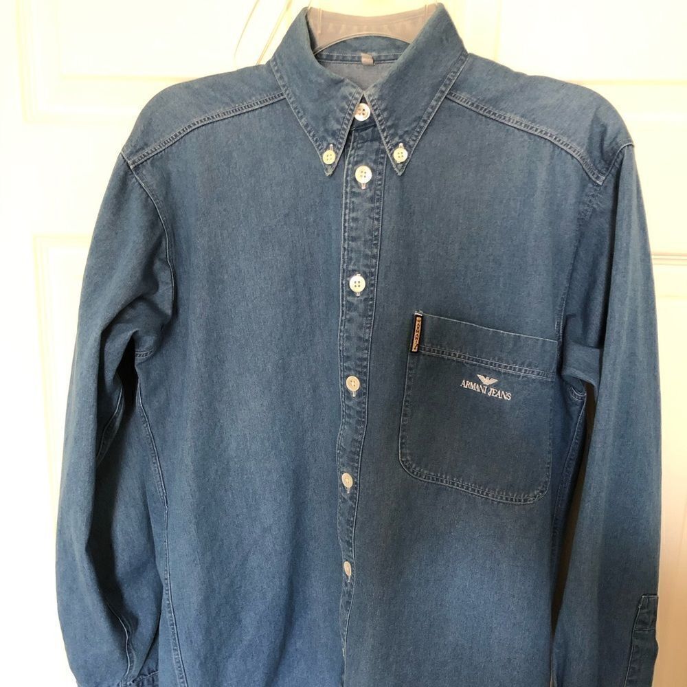 ARMANI JEANS Men’s Denim Long Sleeves Shirt Sz XS